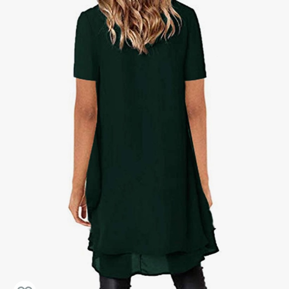 Women's Lantern Short Sleeve High-Low Hem Tunic - Picture 2 of 4